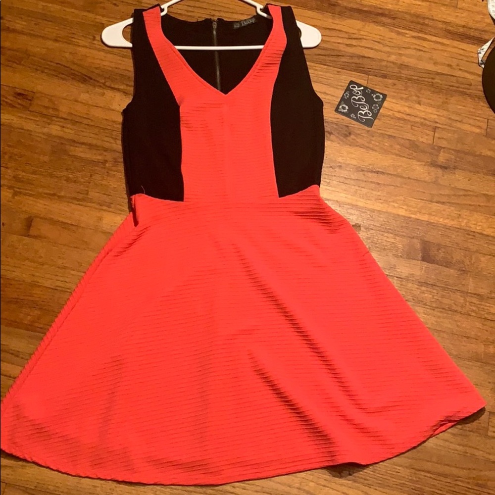 Bebop orange and black dress